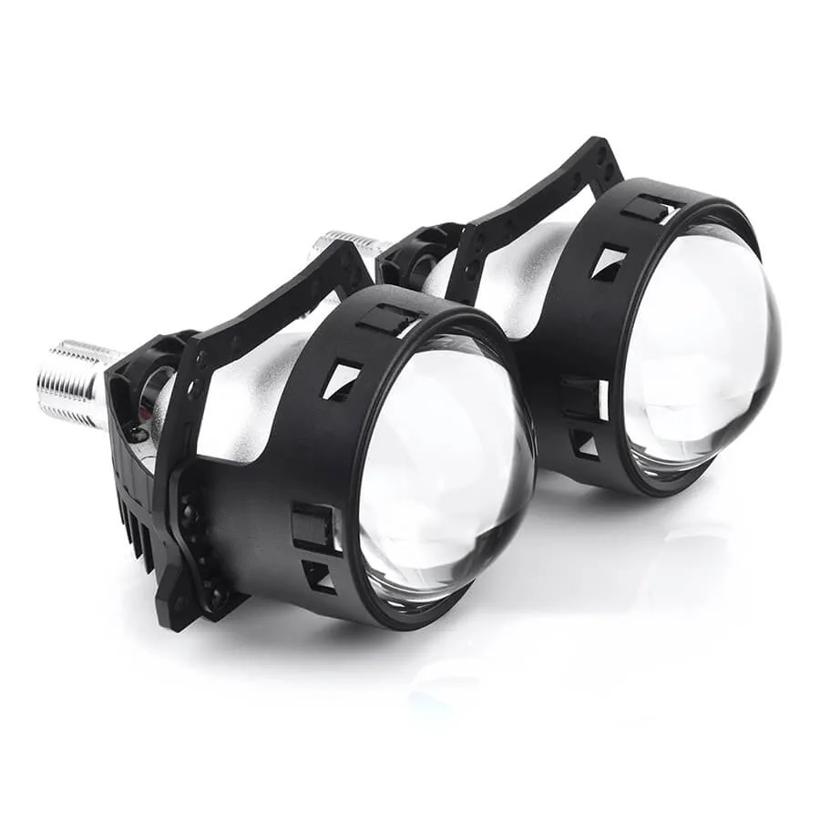 Bi-LED линзы для авто ElectroKot 12В R30 5500К съемный крепеж гайка 3.0 дюйма 3R 2шт