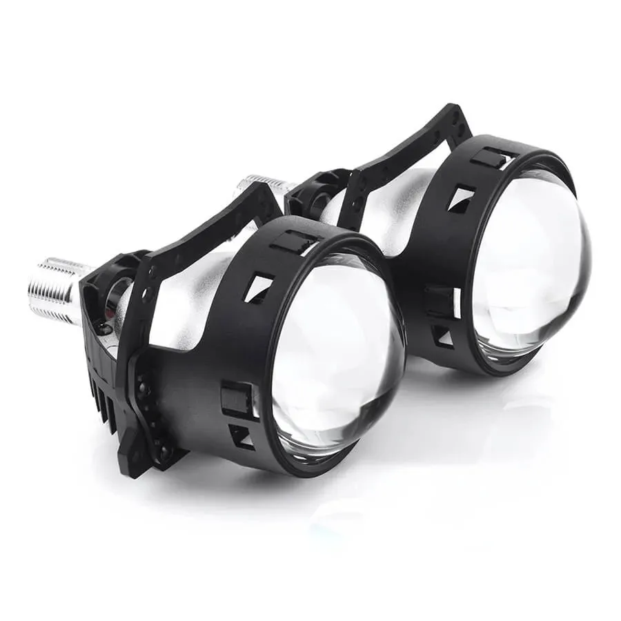 Bi-LED линзы для авто ElectroKot 12В R30 5500К съемный крепеж гайка 3.0 дюйма 3R 2шт