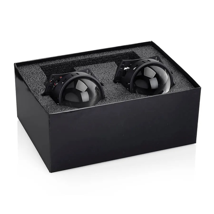 Bi-LED линзы для авто ElectroKot 12В R30 5500К съемный крепеж гайка 3.0 дюйма 3R 2шт