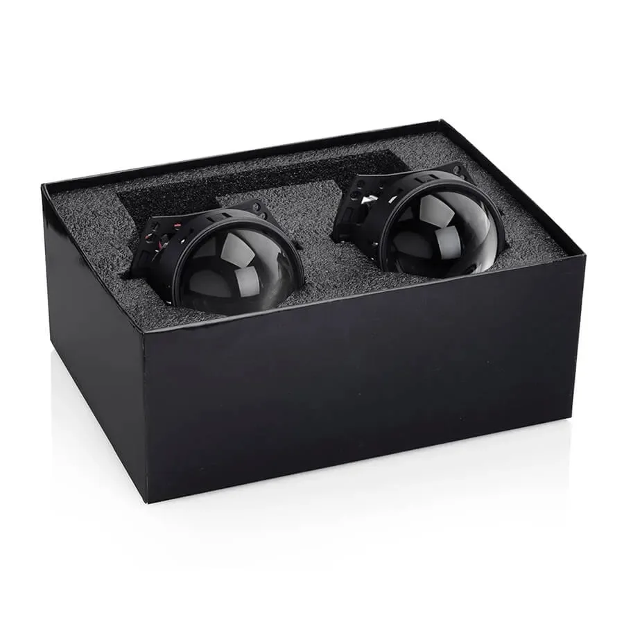 Bi-LED линзы для авто ElectroKot 12В R30 5500К съемный крепеж гайка 3.0 дюйма 3R 2шт