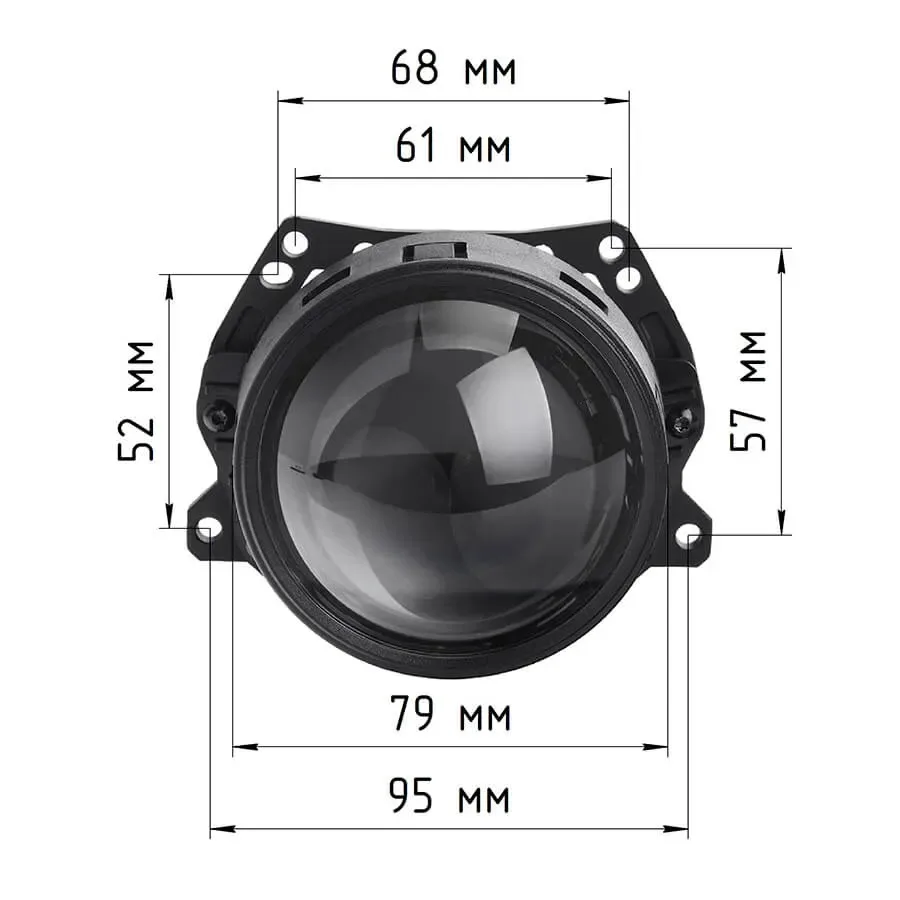 Bi-LED линзы для авто ElectroKot 12В R30 5500К съемный крепеж гайка 3.0 дюйма 3R 2шт