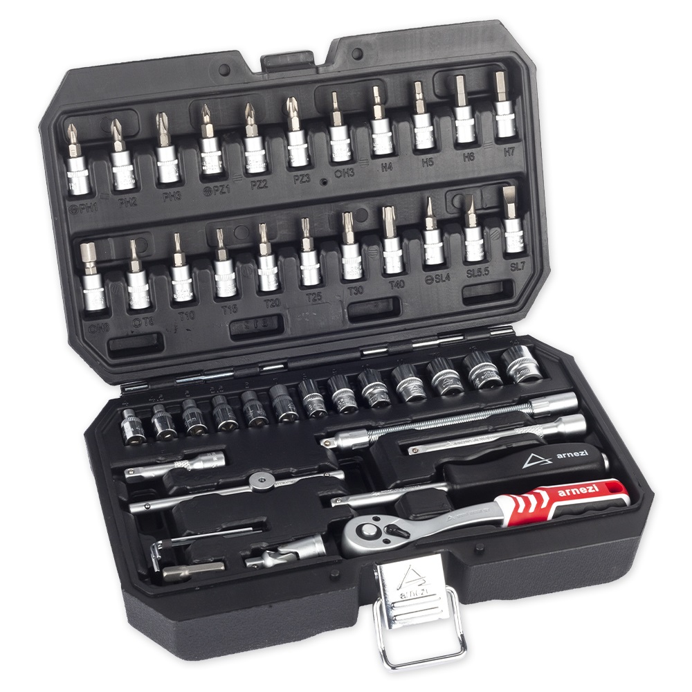 ARNEZI R0900046 Набор инструментов 46пр. 1/4" DR