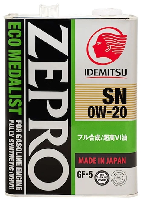 Масло моторное IDEMITSU ZEPRO ECO MEDALIST GF-5 0w20 4л.