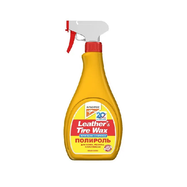 KANGAROO Полироль Супер блеск (кож.,рез.,пласт.) Leather & Tire Wax Super Gloss, 500мл 355029