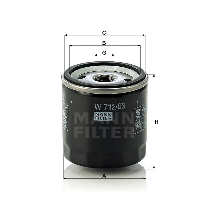 Ф. маслен. MANN W712/83 (Chery Tiggo 4/7/7PRO/8/Omoda C5/TOYOTA