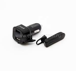 АЗУ USB порт eplutus CB-100 2.4A + ГАРНИТУРА Bluetooth