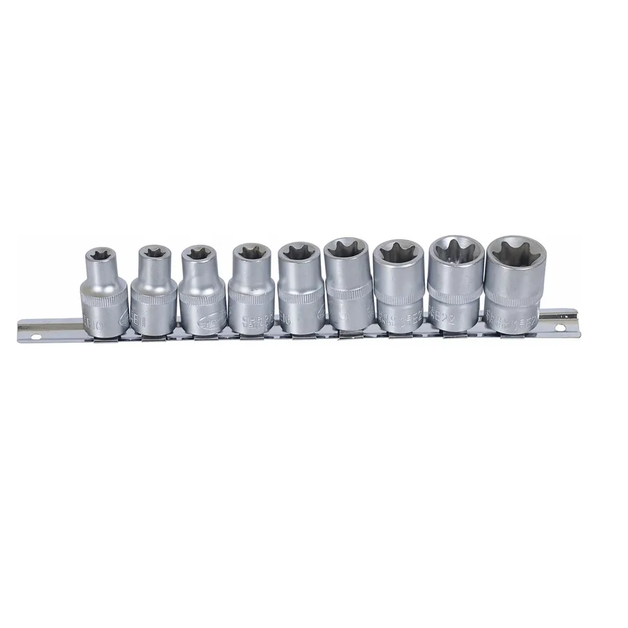 Набор головок TORX 9 предметов  на планке Сервис Ключ E10-E24 1/2