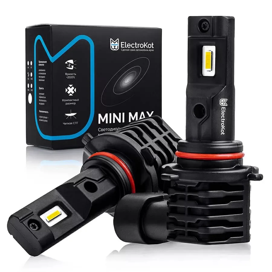 Светодиодные LED лампы ElectroKot MiniMax 12V HB3 6000K к-т 2шт