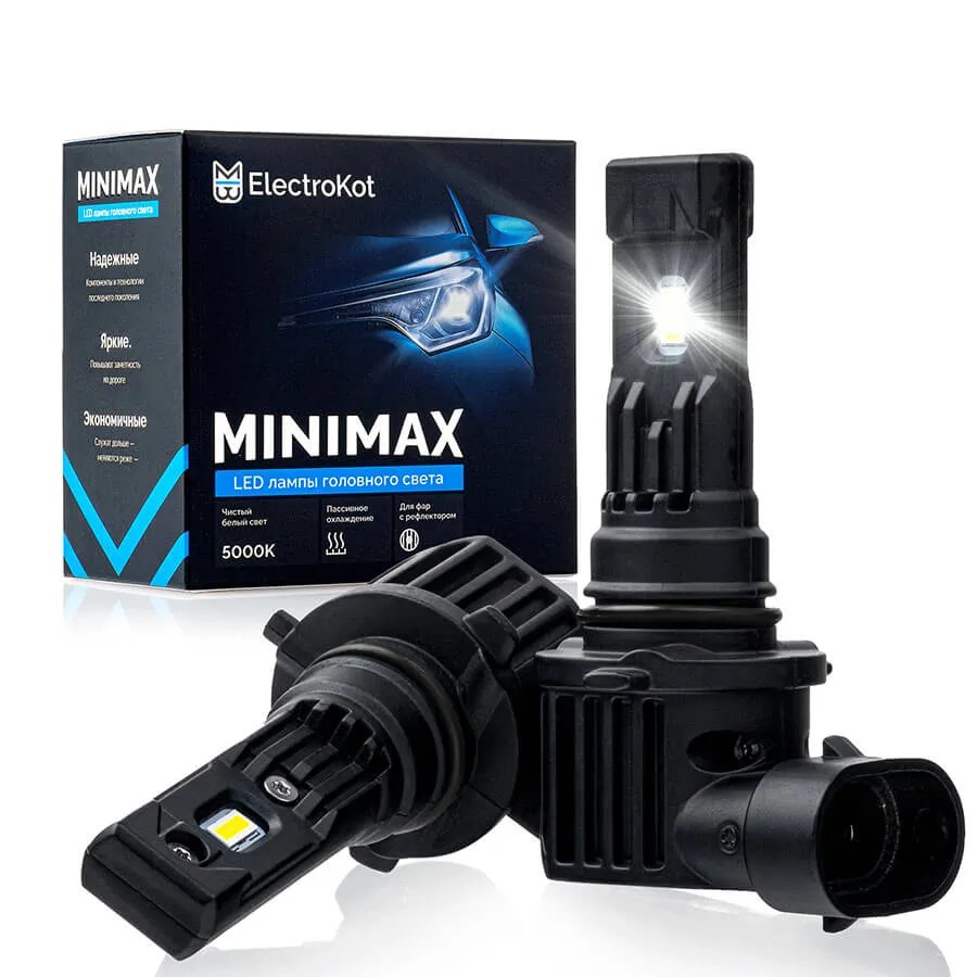 Светодиодные LED лампы ElectroKot MiniMax 12V HB4 6000K к-т 2шт