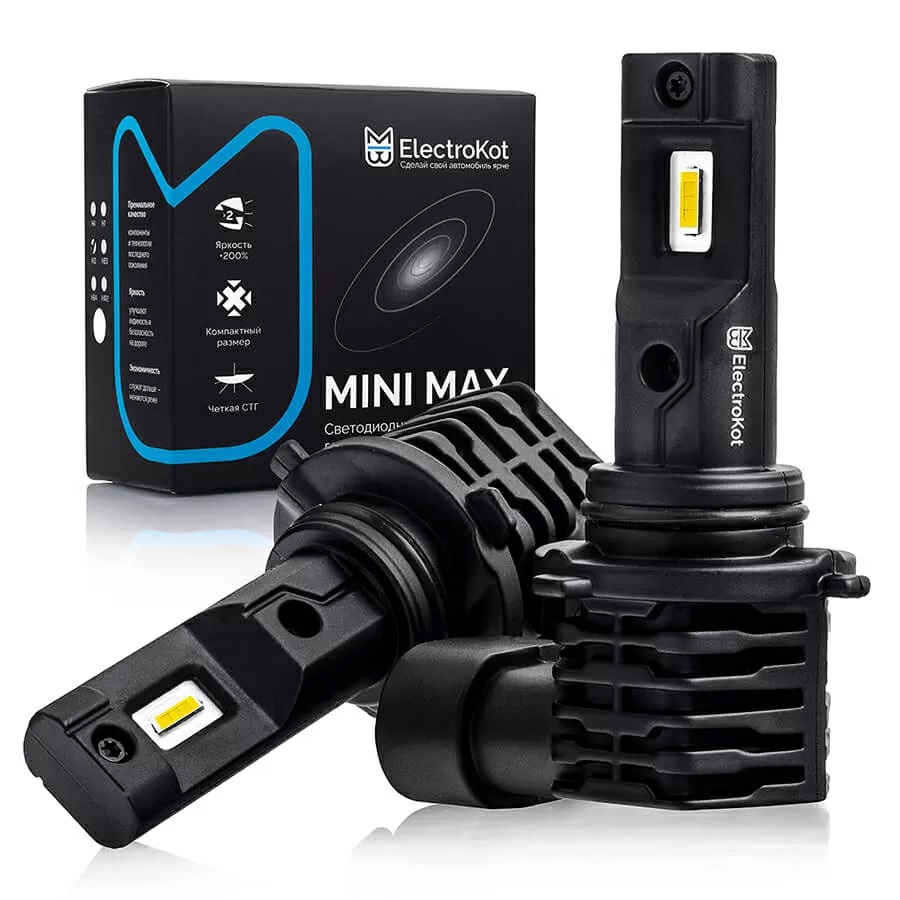 Светодиодные LED лампы ElectroKot MiniMax 12V HB4 6000K к-т 2шт