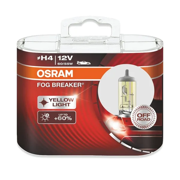 Лампа 12V OSRAM H4 (60/55 ) FOG BREAKER (Eurobox,2шт.)
