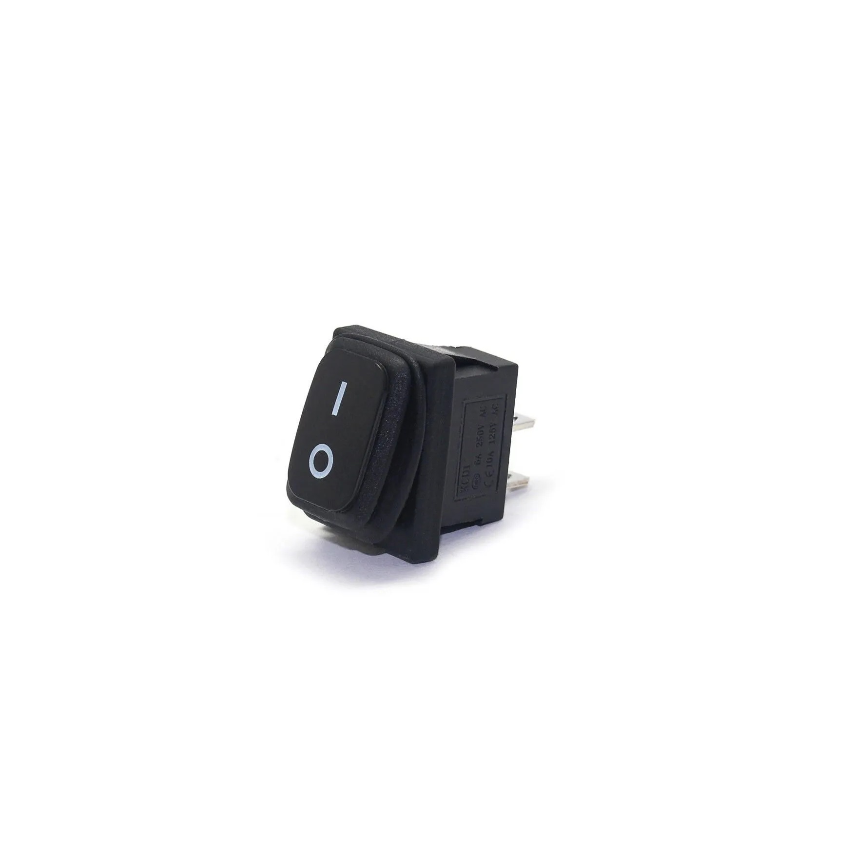 Кнопка-клавиша 250V 6A (2c) mini черн влагозащ. KCD1-1-101W