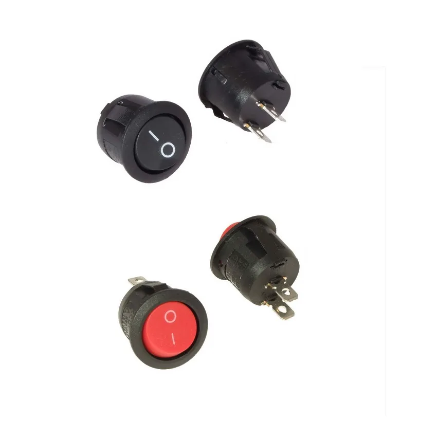Кнопка-клавиша 250V 6A (3c) черн/красн SC777