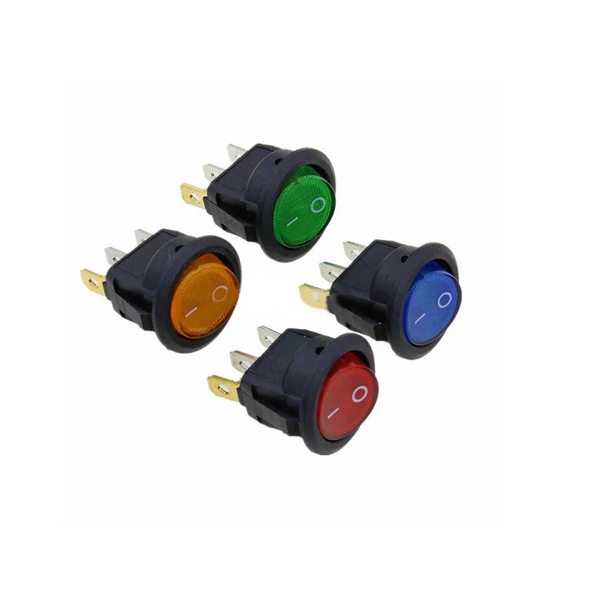 Кнопка-клавиша 12V 20A (3c) красн/син/жел/зел SC777