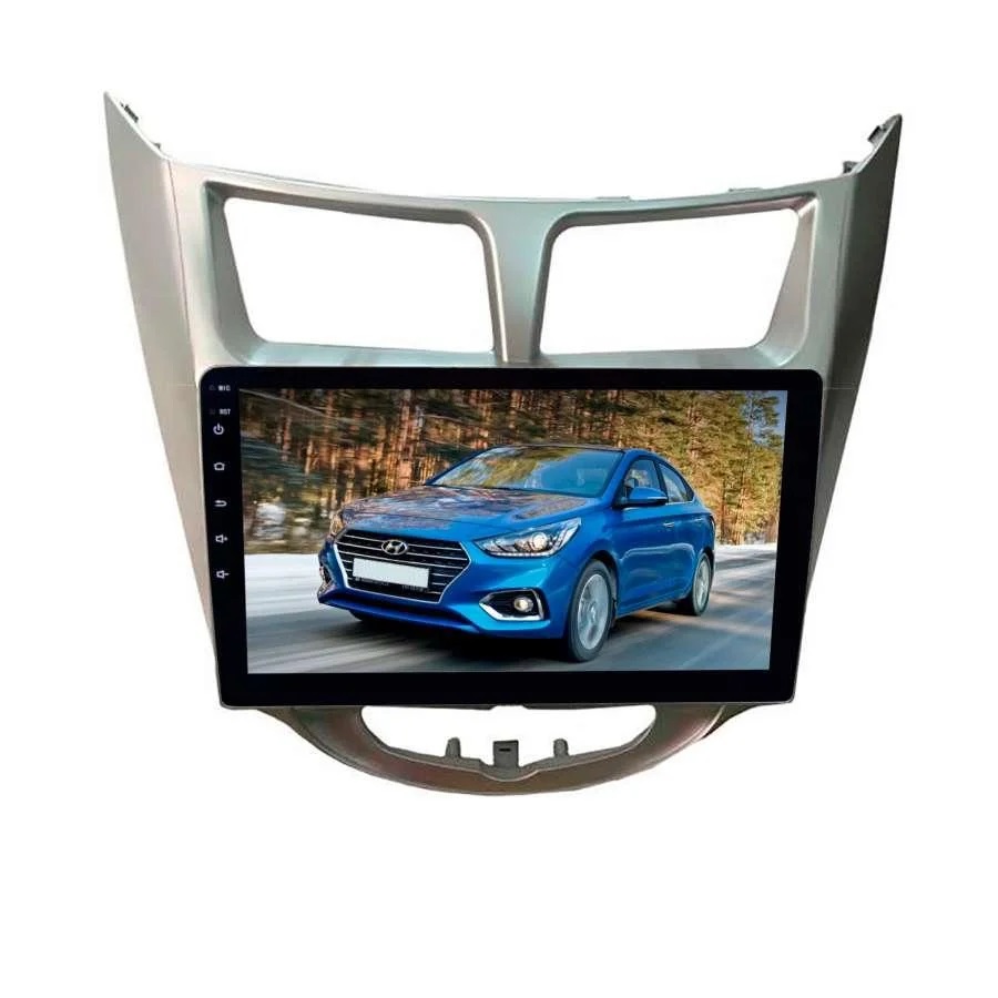 Установочный к-т для штатной а/м 9" Hyundai Solaris 2011-2017 Silver + проводка