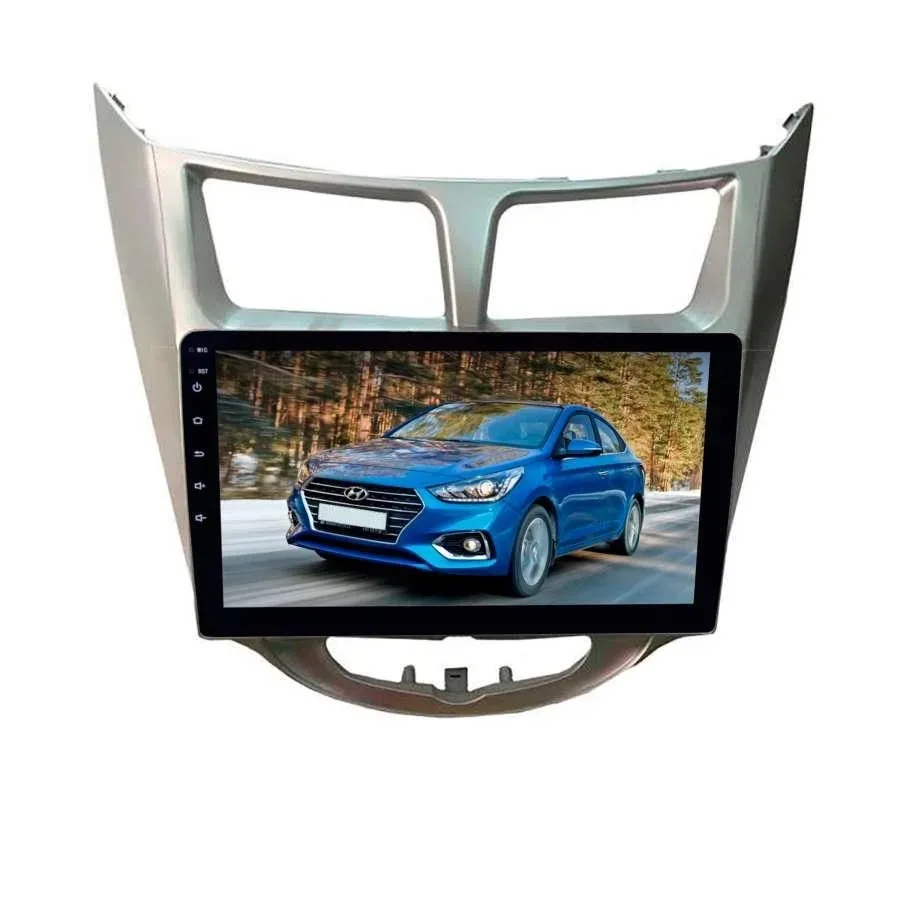 Установочный к-т для штатной а/м 9" Hyundai Solaris 2011-2017 Silver + проводка