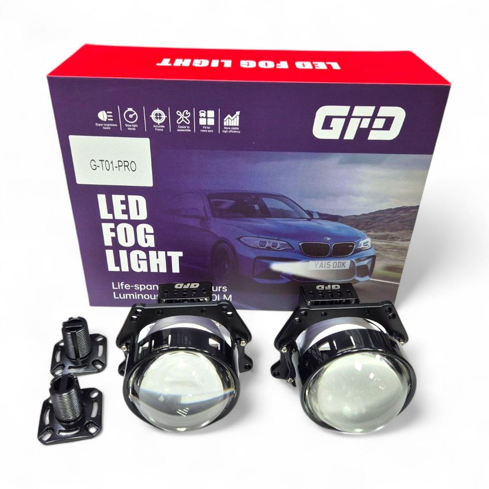 Bi-LED Линза Яркий Свет G-T01-PRO 12В 3дюйма (под гайку) 2шт
