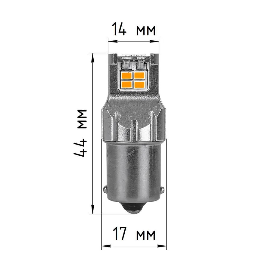 Лампа диодная ElectroKot 12V PR21W 12SMD 3020 (BA15S) Atomic красная кт. 2шт