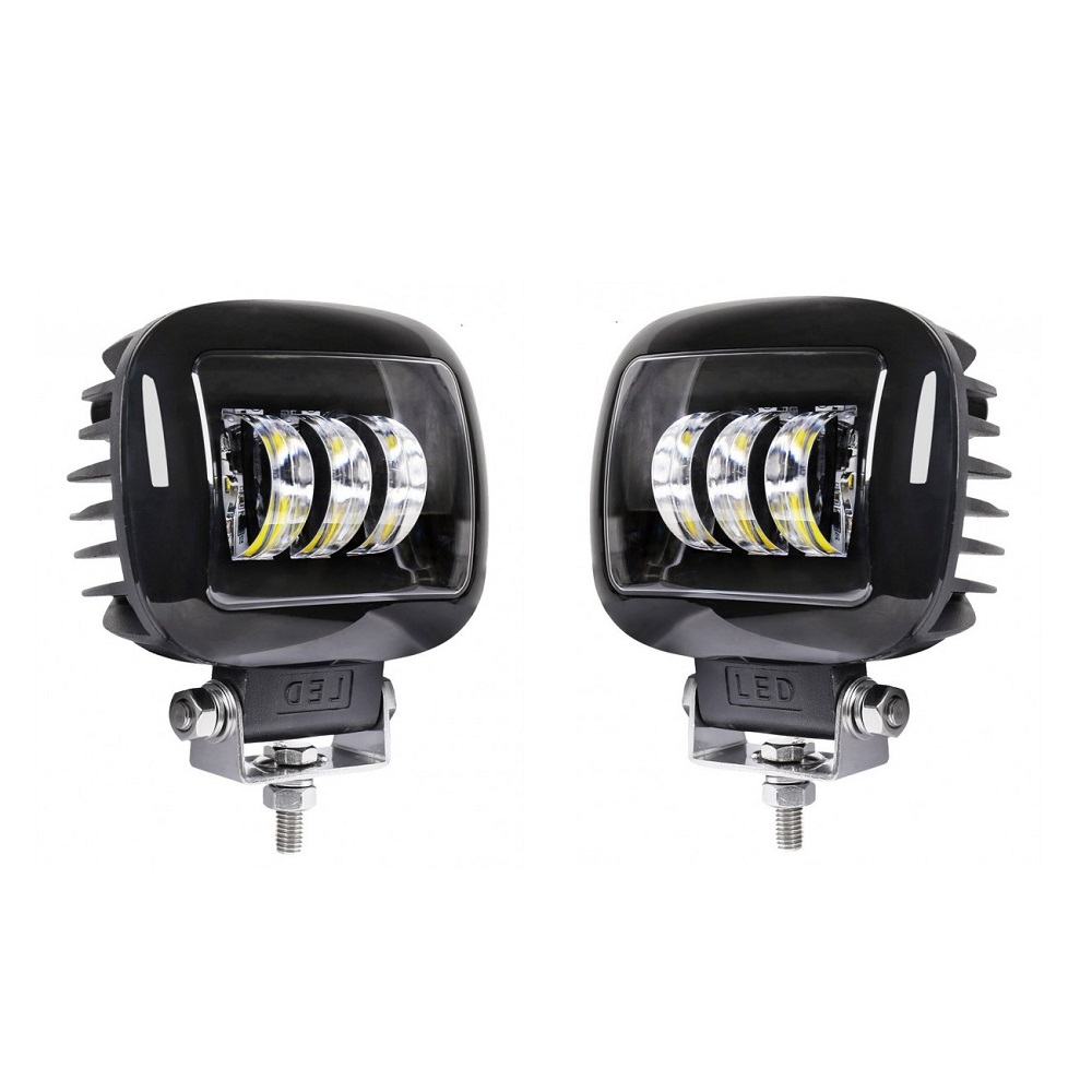 Фара противотуманная диодная дополнительного ближнего света 3 CREE 30W прямоугольная к-т 2шт
