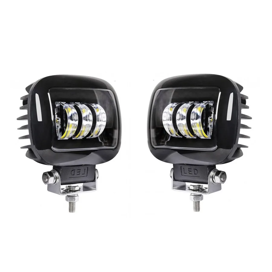 Фара противотуманная диодная дополнительного ближнего света 3 CREE 30W прямоугольная к-т 2шт