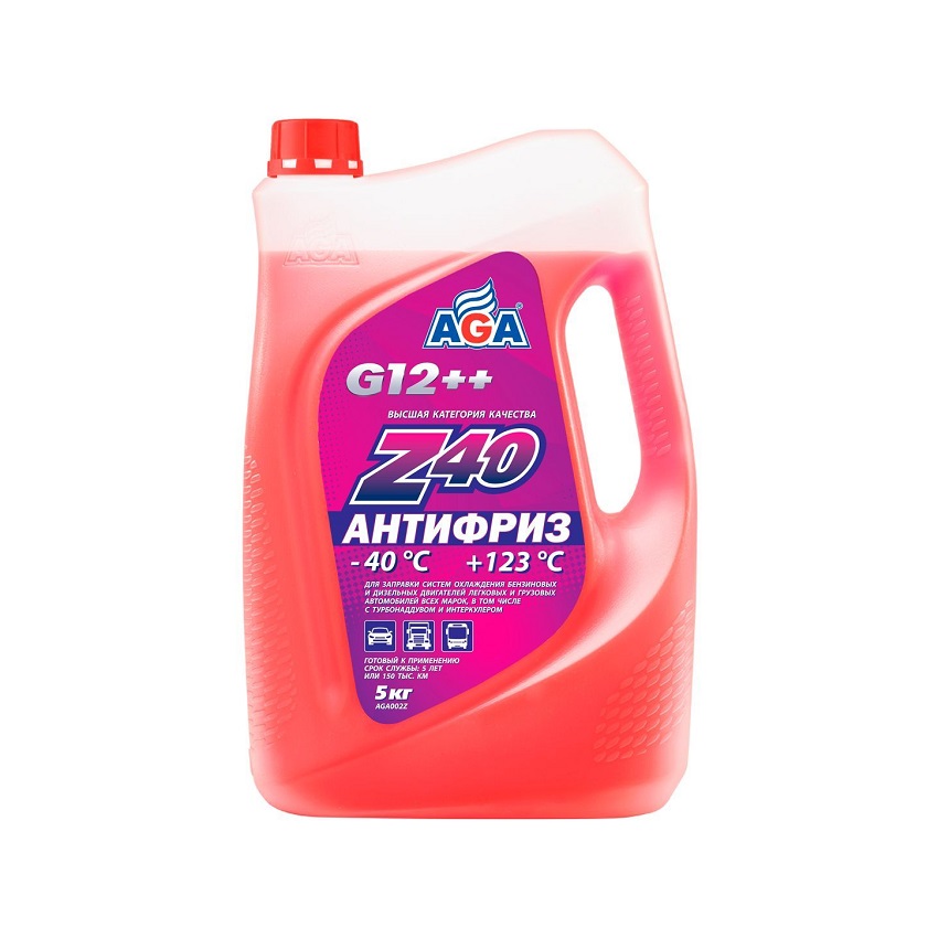 Антифриз AGA Z-40 G12++ красный 5кг