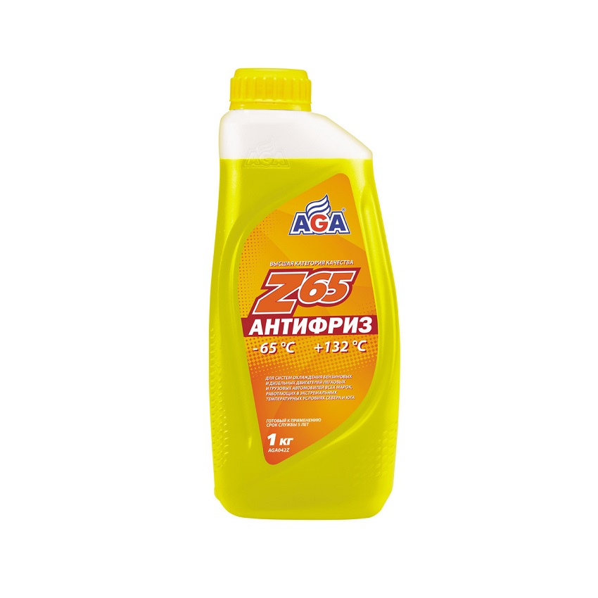Антифриз AGA Z-65 G12++ желтый 1кг