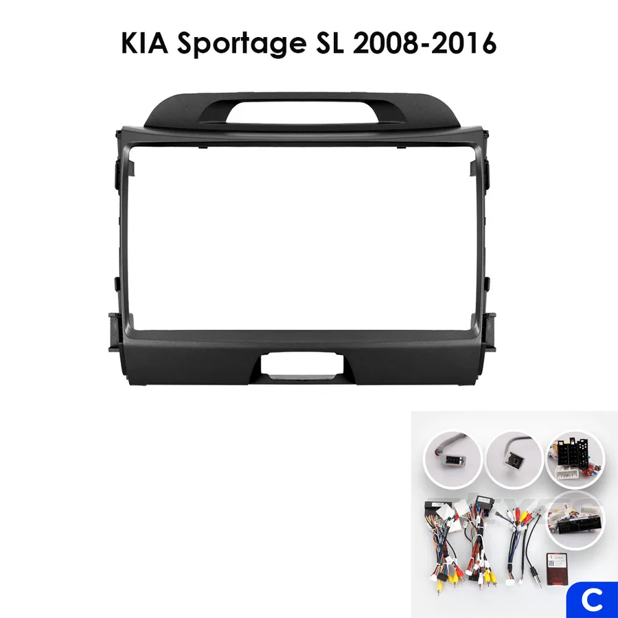 Установочный к-т для штатной а/м 9" KIA Sportage SL 2008-2016 Вид C проводка CAN под усилитель