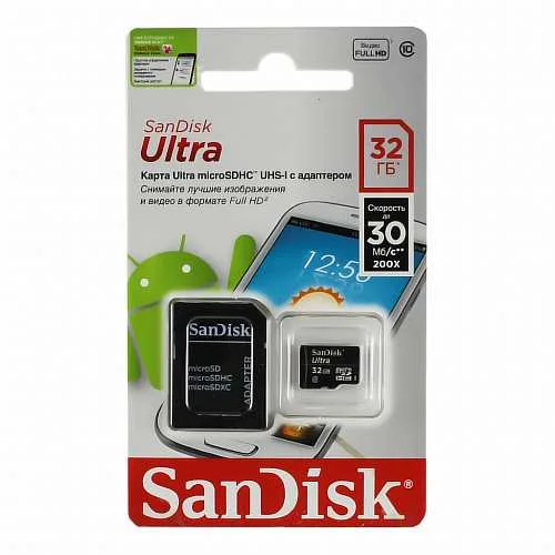 Карта памяти 32GB 10 Класс 80Mb/s SanDisk