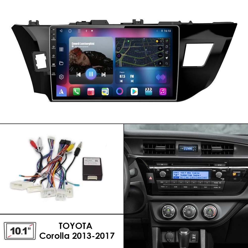 Установочный к-т для штатной а/м 10" TOYOTA Corolla 2013-2017 + проводка вид А