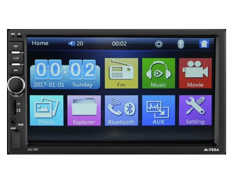А/М 2DIN VEGA VG-737 2DIN TFT-дисплей 7 дюйма 4*45Вт (Bluetooth)