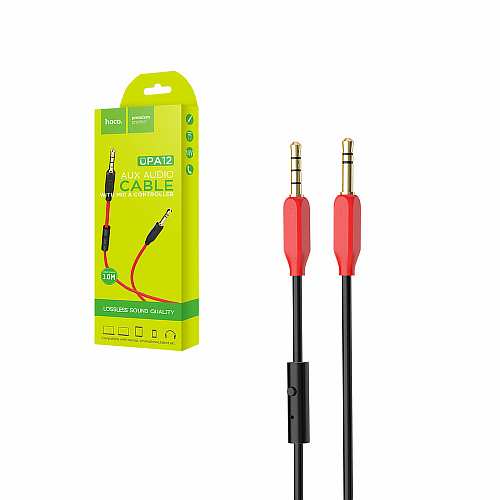 Провод 3.5 jack-jack (AUX) Hoco UPA12 с кнопкой