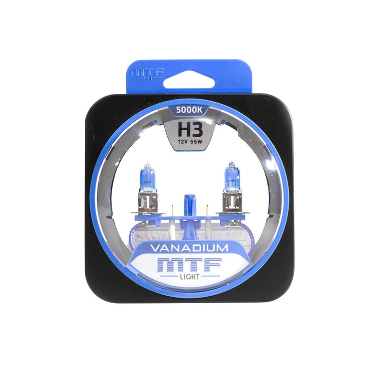 Лампа 12V MTF H3 55W Vanadium 5000K (Eurobox,2шт.)