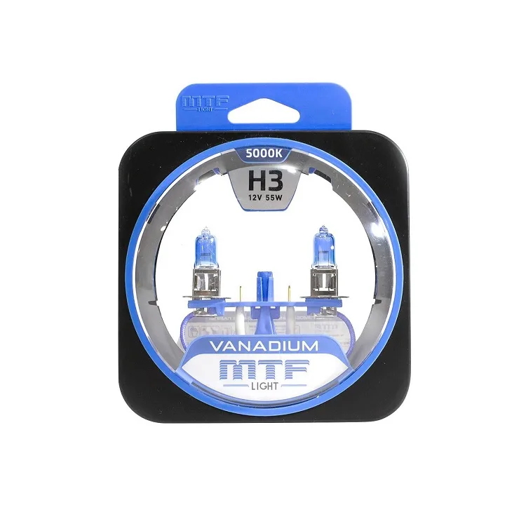 Лампа 12V MTF H3 55W Vanadium 5000K (Eurobox,2шт.)