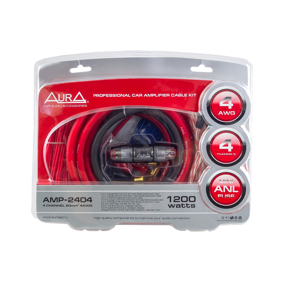 К-т проводов для усилителя AURA  AMP-2404 4кан.