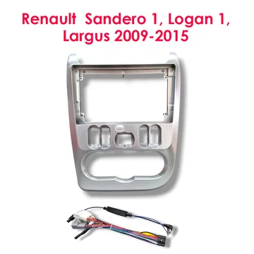 Установочный к-т для штатной а/м 9" Renault Sandero 1, Logan 1, Largus 2009-2015 + проводка
