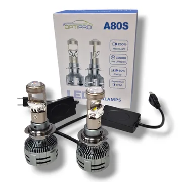 Лампа диодная A80S 12V H7 80W 5000K (мини линза) к-т 2шт