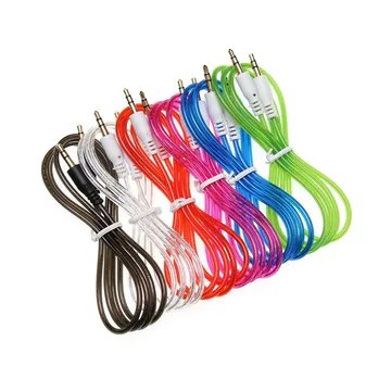 Провод 3.5 jack-jack (AUX) гелевый, разноцветный 1м
