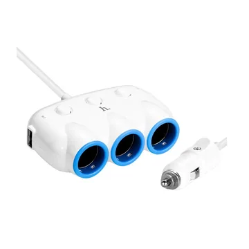 Разветлитель прикур. 3гн. HOCO C1 + USB