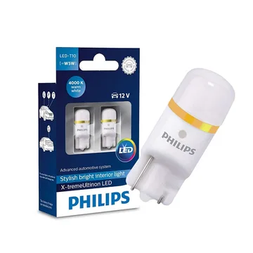яЛампа диодная 12V W5W б/ц PHILIPS T10 0.62W 4000K 2щт.