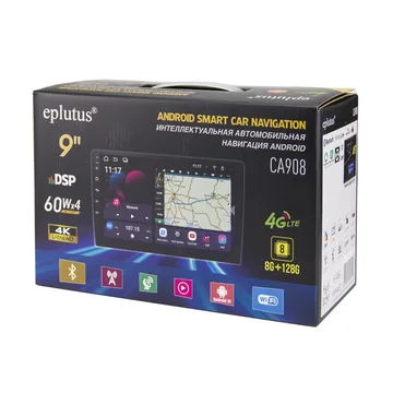 Автомагнитола Eplutus CA908 (ANDROID 15) 9",8-ядер. 8GB-ОЗУ, 128GB, 4G