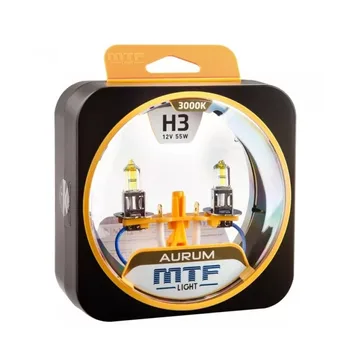 Лампа 12V MTF H3 55W Aurum (Eurobox,2шт.)