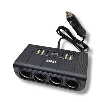 Разветлитель прикур. IN-CAR 4гн. 1657 + USB+Type-c