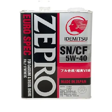 Масло моторное IDEMITSU ZEPRO EURO SPEC SN/CF 5w40 4л.