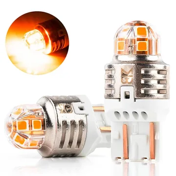 Лампа диодная ElectroKot T-серия 10-50V W21/5W б/ц 7443 оранжевый свет к-т 2шт