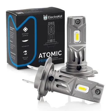 Светодиодные LED лампы ElectroKot Atomic PRIME 12V H7 6000K к-т 2шт