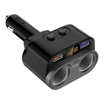 Разветлитель прикур. 2гн. Mivo MU-201 / 2xUSB / 150 Вт / QC3.0/ LED + вольтметр