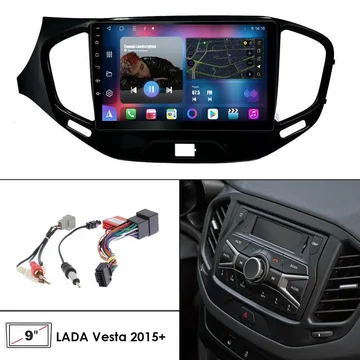 Установочный к-т для штатной а/м 9" LADA Vesta 2015-2019 + проводка без CAN с резистором