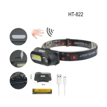 Фонарик налобный HT-822 1-АКБ (зарядка через microUSB)