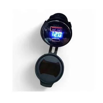 АЗУ врезное ун-ое CARLIVE USB 12-24V QC3.0 PD30W+вольтметр A5559