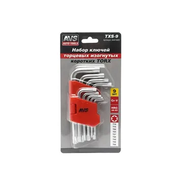 Набор ключей TORX 9 предметов короткие AVS TXS-9